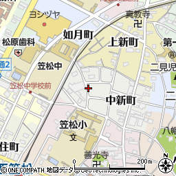 岐阜県羽島郡笠松町中新町周辺の地図
