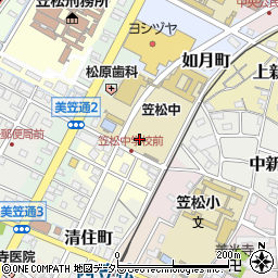 岐阜県羽島郡笠松町弥生町周辺の地図