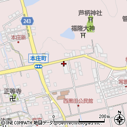 西黒田簡易郵便局周辺の地図