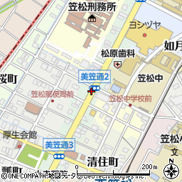 岐阜県笠松町（羽島郡）美笠通周辺の地図