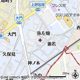 愛知県犬山市上野（弥左畑）周辺の地図