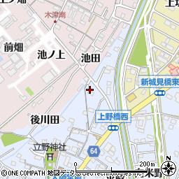 愛知県犬山市上野後川田周辺の地図
