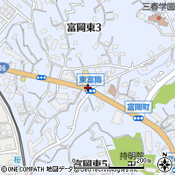 東富岡周辺の地図