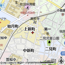 岐阜県羽島郡笠松町上新町周辺の地図
