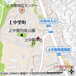 上中里町内会館周辺の地図