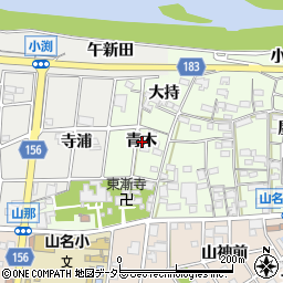 愛知県丹羽郡扶桑町山那青木周辺の地図