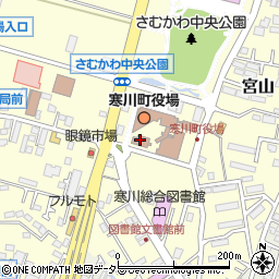 寒川町役場　防災無線放送内容確認ダイヤル周辺の地図