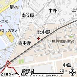 愛知県犬山市橋爪東中野周辺の地図