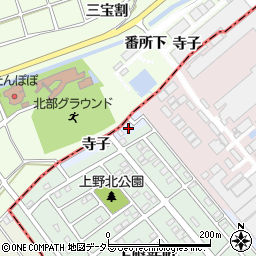 愛知県犬山市上野寺子周辺の地図