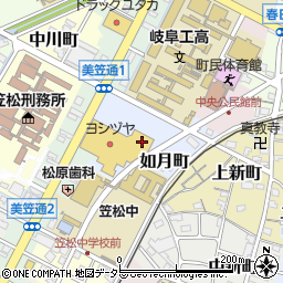 岐阜県羽島郡笠松町如月町周辺の地図