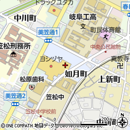 岐阜県笠松町（羽島郡）如月町周辺の地図