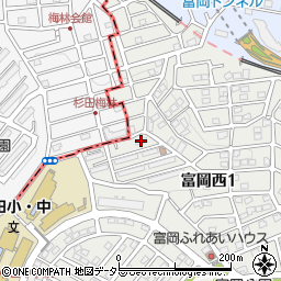 富岡西弐番館周辺の地図