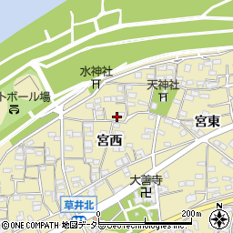 愛知県江南市草井町宮西14周辺の地図
