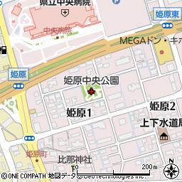 姫原中央公園トイレ周辺の地図