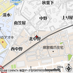 愛知県犬山市橋爪北中野周辺の地図