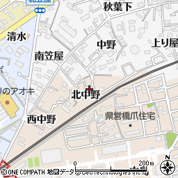 愛知県犬山市橋爪（北中野）周辺の地図