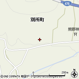 京都府綾部市別所町（小丸山）周辺の地図