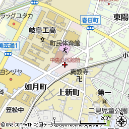 中央公民館前周辺の地図