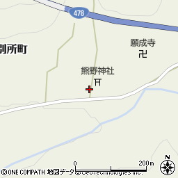 京都府綾部市別所町神宮谷周辺の地図