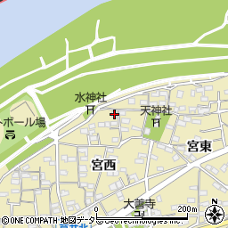 愛知県江南市草井町宮西24周辺の地図