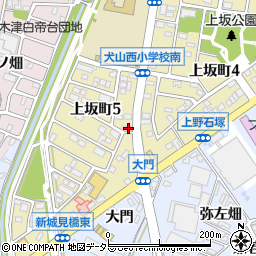 愛知県犬山市上野機織周辺の地図