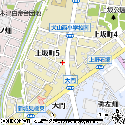 愛知県犬山市上野（機織）周辺の地図