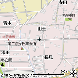 愛知県犬山市塔野地山王35周辺の地図