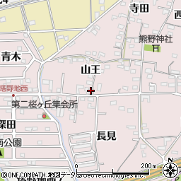 愛知県犬山市塔野地山王34周辺の地図