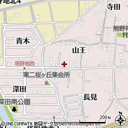 愛知県犬山市塔野地山王54周辺の地図