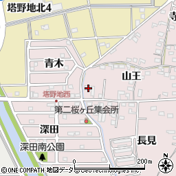 愛知県犬山市塔野地山王62周辺の地図