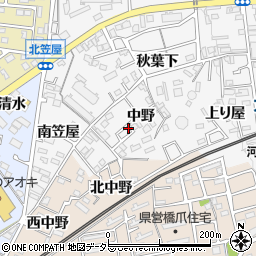 愛知県犬山市犬山中野周辺の地図
