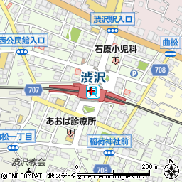 渋沢駅周辺の地図