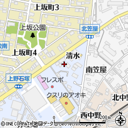 愛知県犬山市上野清水周辺の地図