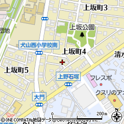 愛知県犬山市上野八幡東周辺の地図