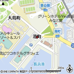 滋賀県長浜市港町周辺の地図