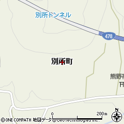 京都府綾部市別所町周辺の地図