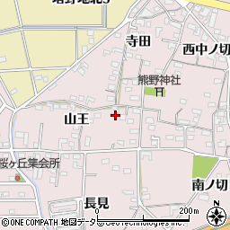 愛知県犬山市塔野地山王15周辺の地図