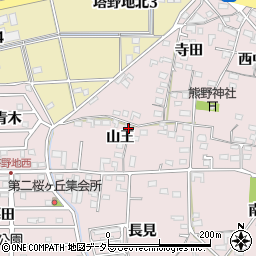 愛知県犬山市塔野地山王周辺の地図