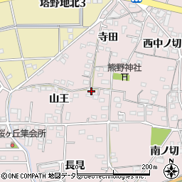 愛知県犬山市塔野地山王11周辺の地図