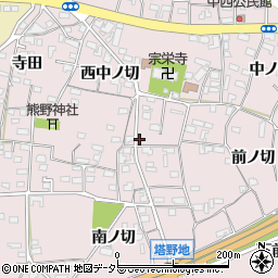 愛知県犬山市塔野地西中ノ切79周辺の地図