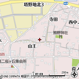 愛知県犬山市塔野地山王95周辺の地図