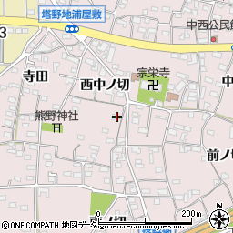 愛知県犬山市塔野地西中ノ切74周辺の地図