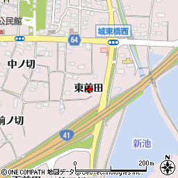 愛知県犬山市塔野地東前田周辺の地図
