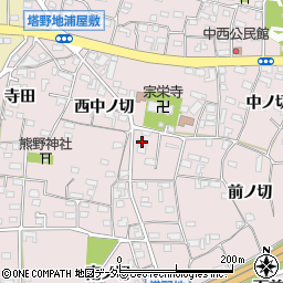 愛知県犬山市塔野地西中ノ切51-9周辺の地図