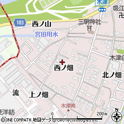 愛知県犬山市木津西ノ畑周辺の地図