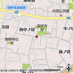 愛知県犬山市塔野地西中ノ切51周辺の地図