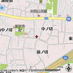 愛知県犬山市塔野地中ノ切23-2周辺の地図