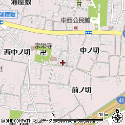 愛知県犬山市塔野地中ノ切21-3周辺の地図