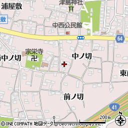 愛知県犬山市塔野地中ノ切23周辺の地図