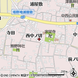 愛知県犬山市塔野地西中ノ切52周辺の地図